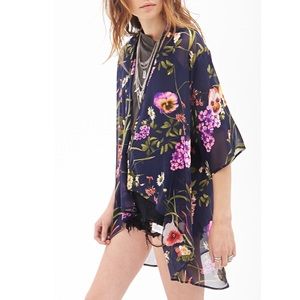 Blue floral kimono
